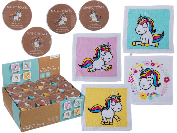 Magisches Baumwoll-Handtuch, Comic Einhorn,