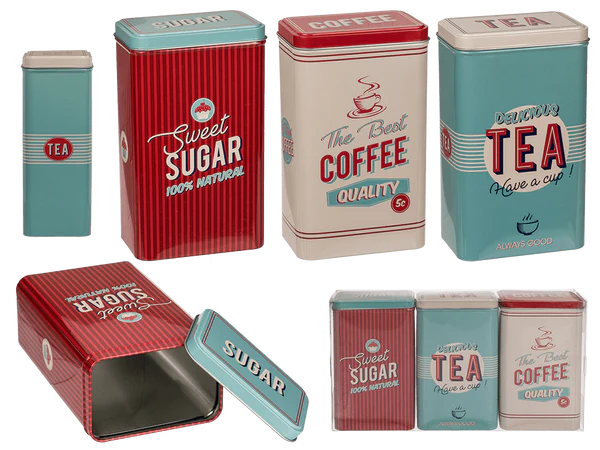 [OOTB-101951] Rechteckige Metall-Dose, Nostalgie (Coffee, Tea &