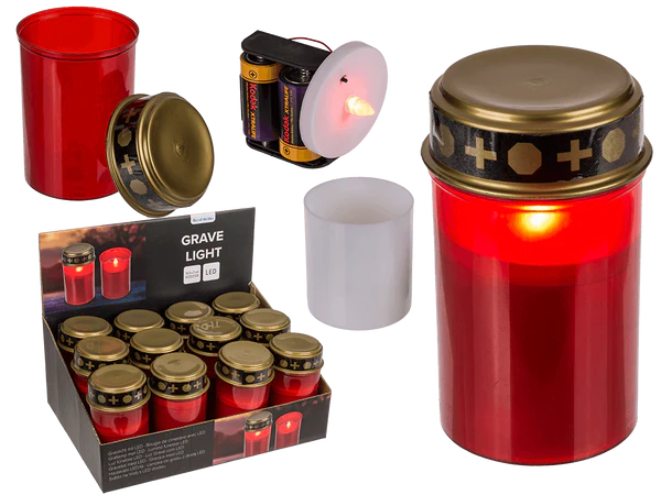[OOTB-100819] Grablicht mit LED,12,5 x 7 cm, rot,