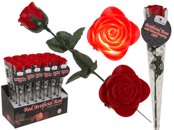 [OOTB-260018] Rote Rose mit farbwechselnder LED (inkl. Batterie)