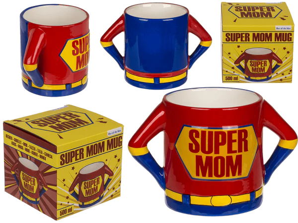Becher, Super Mom, aus Steingut,