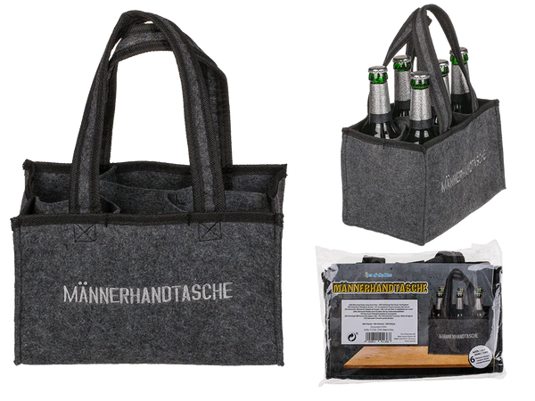 [OOTB-71/3163] Graue Männerhandtasche mit 6 Fächern,