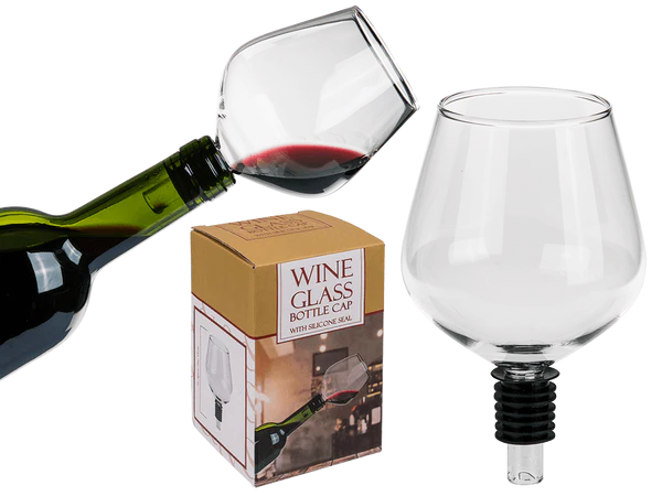 [OOTB-79/4979] Glas-Flaschenaufsatz mit Silikondichtung,