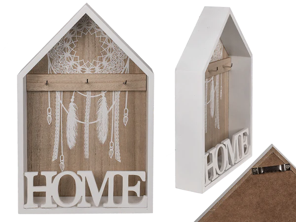 [OOTB-144305] Weiß/naturfarbener Holz-Schlüsselkasten, Home,
