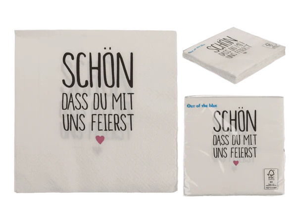 Weiß/Graue Papier-Servietten,