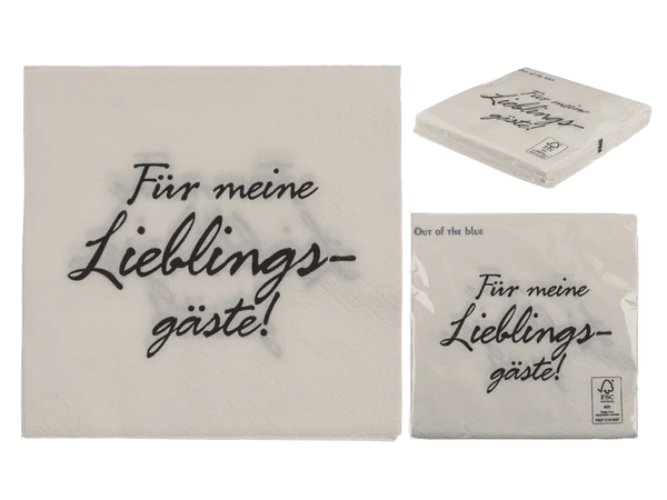 Weiß/Graue Papier-Servietten,