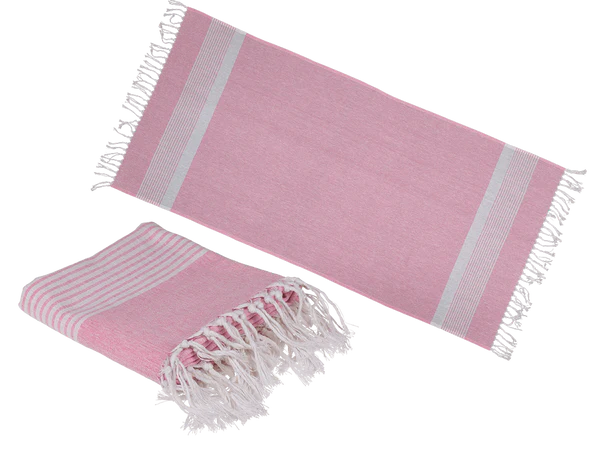 [OOTB-190381] Rosa/Weißes Fouta-Hamamtuch (für Sauna & Strand)