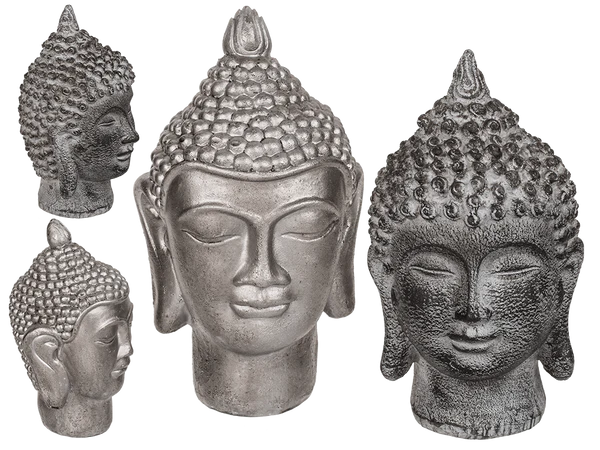 Deko-Figur, Buddha-Kopf, ca. 9 x 16 cm,