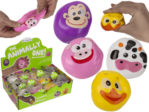 [OOTB-12/0915] Klebender Squeeze-Ball, Animals, ca. 5 cm,