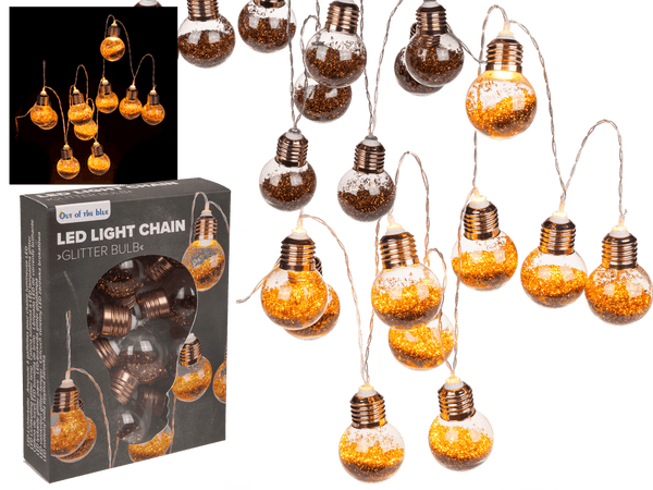 Lichterkette, Glitter-Glühbirnen, mit 10 LED,