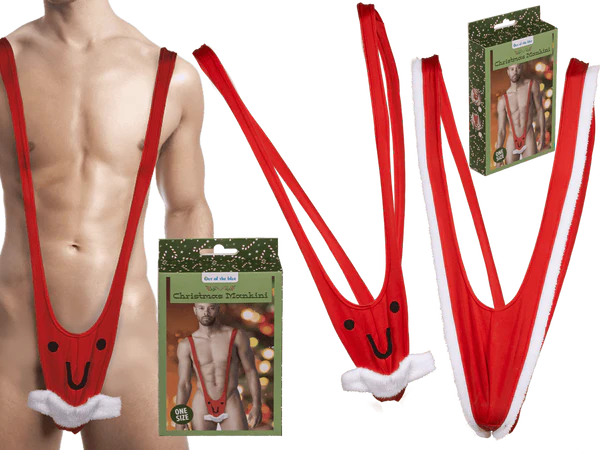 [OOTB-99/6150] Herrenbadeanzug, Weihnachts-Mankini,