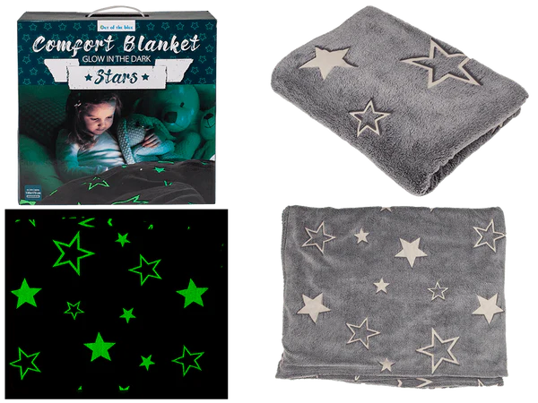 [OOTB-32/2105] Kuscheldecke mit Sternen, Glow in the dark,