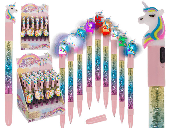 Kugelschreiber, Einhorn, mit Glitter &