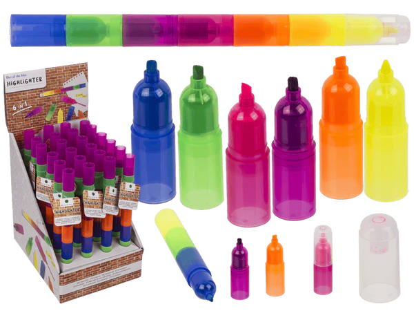 Textmarker, 6 in 1, ca. 21 cm,