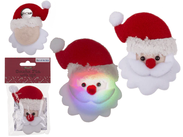 [OOTB-960180] Weihnachtsmann-Button, Blinkie, mit LED