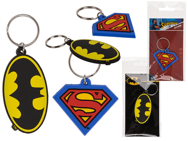 Metall-Schlüsselanhänger, Superman & Batman,