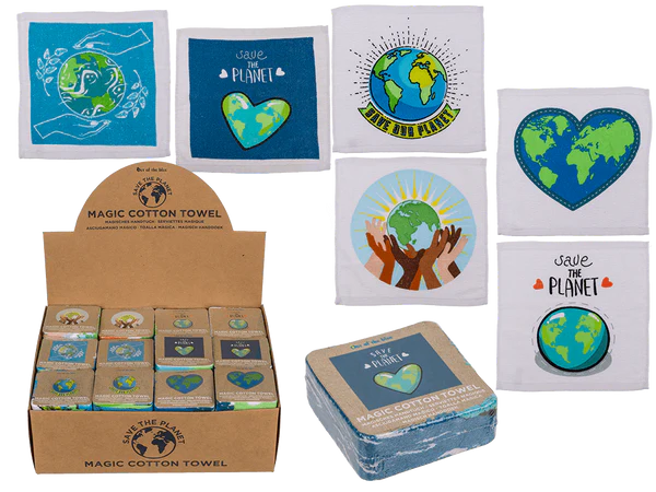[OOTB-31/4004] Magisches Baumwoll-Handtuch, Save the Planet,