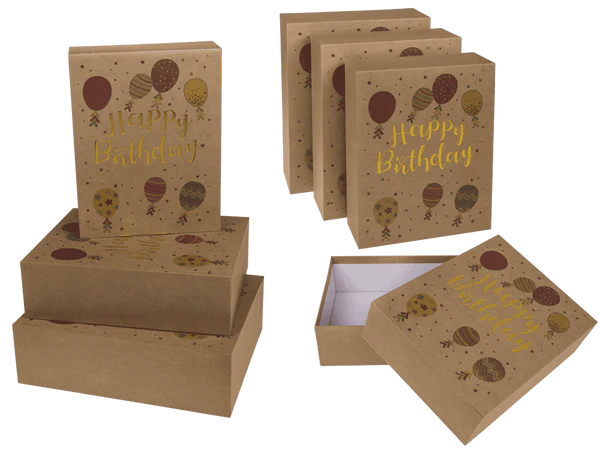 [OOTB-101610] Kraftpapier-Geschenkkartonage, Happy Birthday,