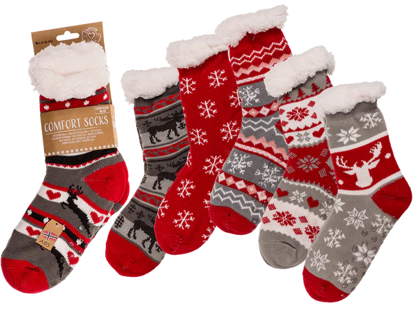 [OOTB-02/3063] Damen-Hüttensocken, Ice Flower & Reindeer,