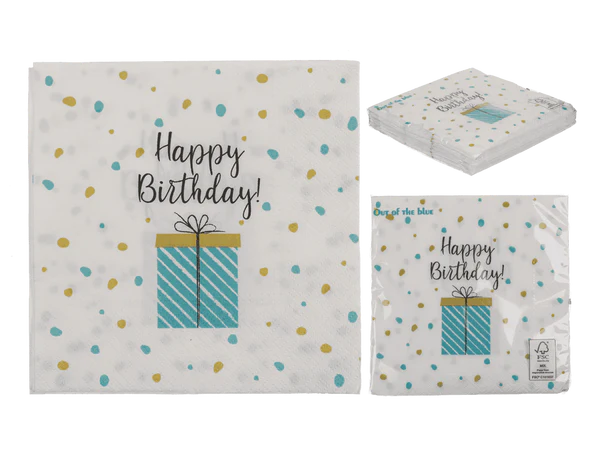 [OOTB-145290] Papier Servietten, Geschenk mit Happy