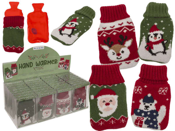 Handwärmer, X-MAS, mit Stricküberzug,