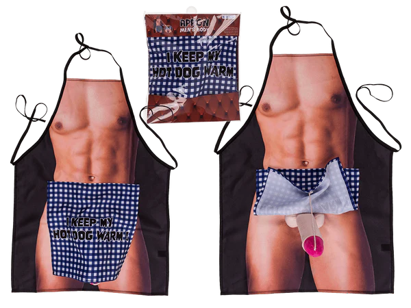 Küchenschürze, Männerkörper mit Plüsch-Penis,