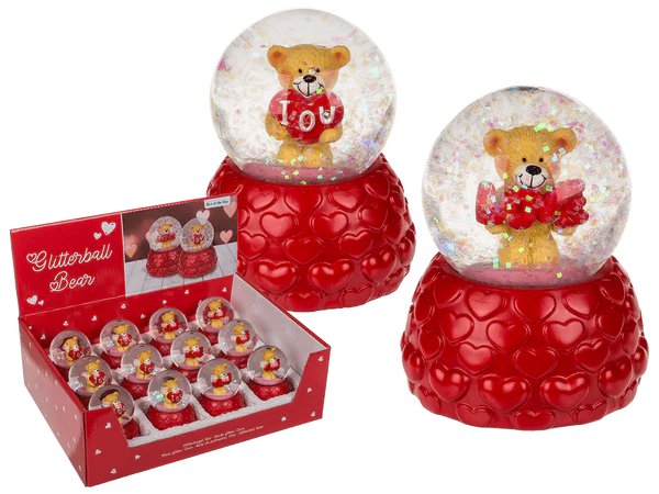 [OOTB-711067] Glitterkugel Bär, auf Sockel,