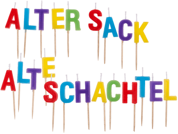[OOTB-181127] Geburtstagskerze, "Alter Sack"/"Alte Schachtel",