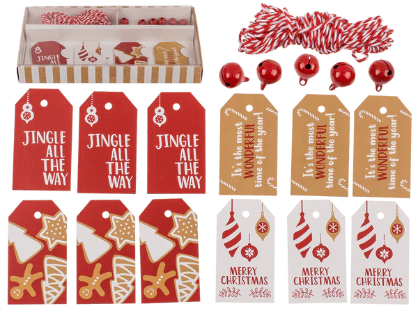 Geschenkanhänger-Set, Natural red,