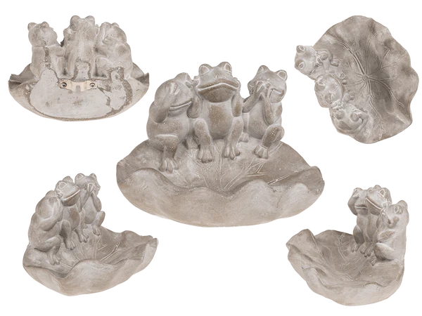 [OOTB-190432] Vogeltränke, Frösche, ca. 21,5 x 14,5 x 16 cm,