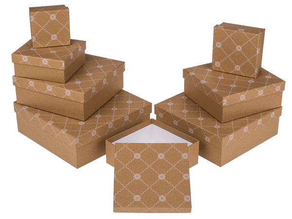 [OOTB-101599] Kraftpapier-Geschenkkartonage, mit Blumenranke,