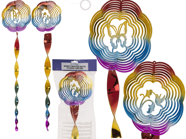 Windspirale, mit Blumendekor, ca. 15 x 65 cm,