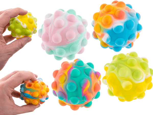 Fidget Pop Ball, Rainbow, D: ca. 7 cm,