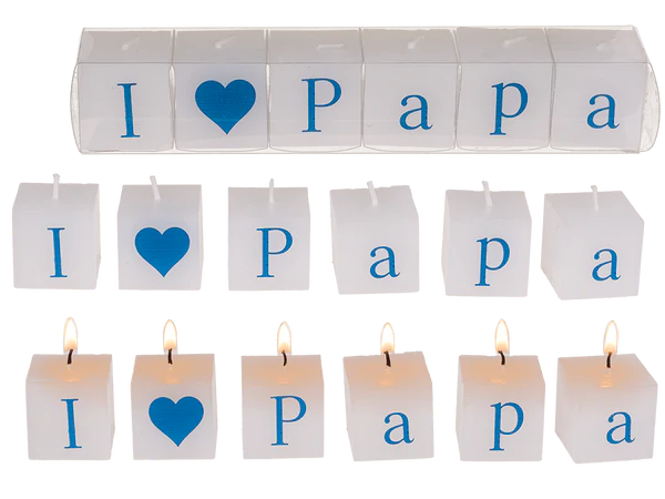 Kerzenblock mit Schrift, I love Papa,