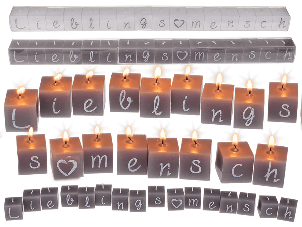 Kerzenblock mit Schrift, Lieblingsmensch,