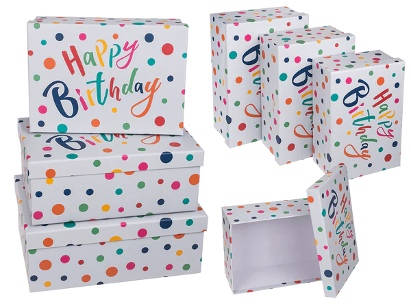 [OOTB-101611] Hellgraue Geschenkkartonage, Happy Birthday,