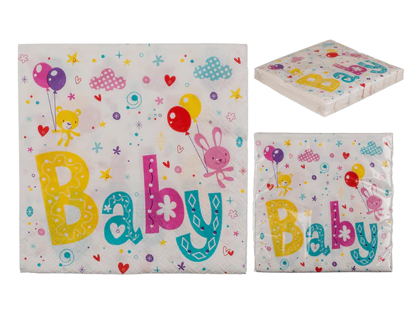 [OOTB-145307] Papier-Servietten, Baby Party, ca. 33 x 33 cm,