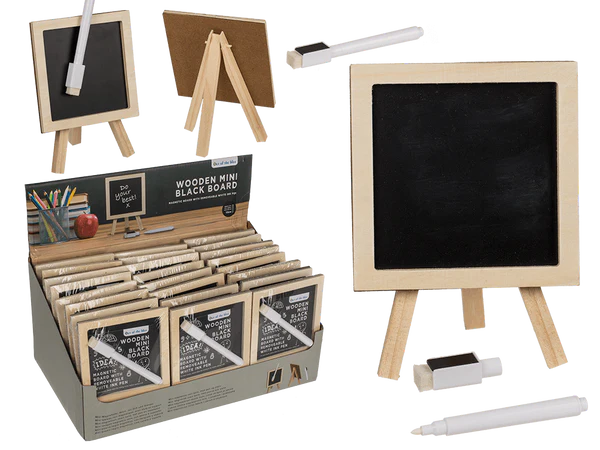 [OOTB-94/2194] Mini-Magnettafel, Retro, mit Stift und Ständer,