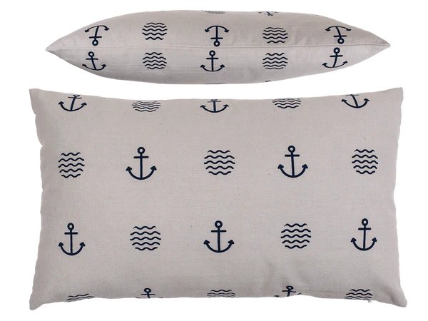 [OOTB-830429] Weißes Deko-Kissen, Modern Maritime,