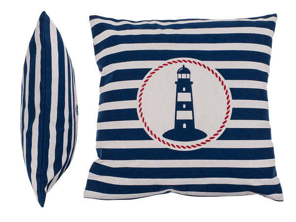 Deko-Kissen mit Leuchtturm, Traditional Maritime,