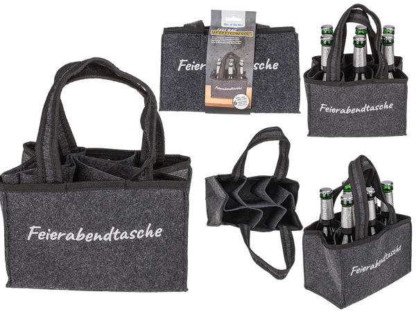 [OOTB-71/2650] Flaschentasche aus Filz mit 6 Fächern,