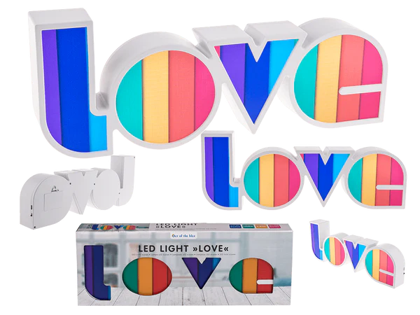 Leuchte, Rainbow Love, ca. 36 x 13,5 cm,