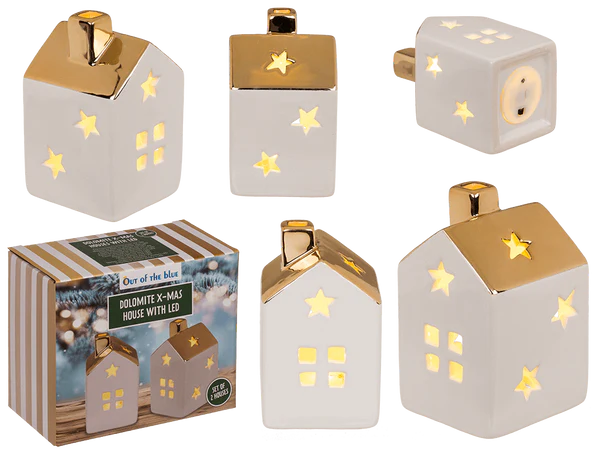 [OOTB-99/5725] Dolomite-Weihnachtshaus mit LED,