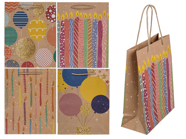 [OOTB-180797] Papier-Geschenktüte, Ballons & Kerzen,