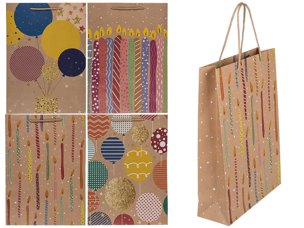 [OOTB-180798] Papier-Geschenktüte, Ballons & Kerzen,