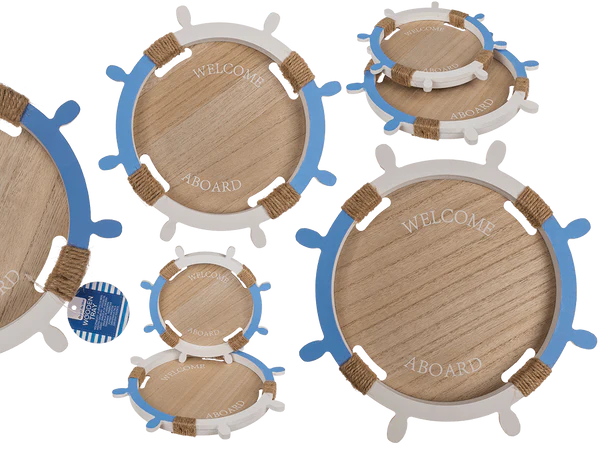 Holz-Tablett, Welcome Aboard,