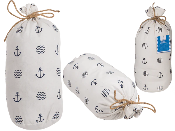 Weißer Stoff-Türstopper, Modern Maritime,