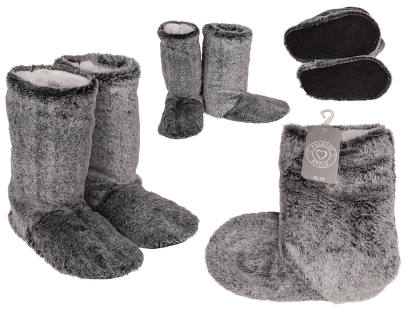 [OOTB-02/5131] Graue Stiefel-Damenhausschuhe,