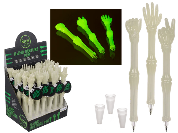 [OOTB-29/2816] Kugelschreiber, Handgesten, Glow in the dark,