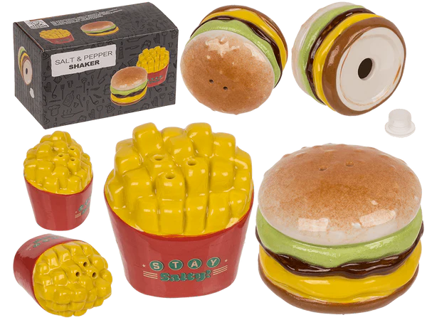 Salz & Pfefferstreuer, Burger & Pommes,